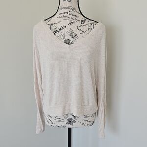 Stars Above Light Cream V-Neck Blouse